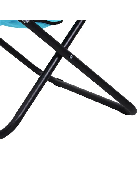 Outsunny Camping Moon Chair, Portable Folding Camping Chair for Adults with Wide Padded Oxford Seat for Outdoor Camp, Travel, Fi