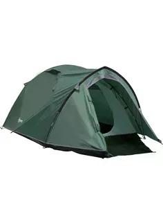 Outsunny Dome Tent for 3-4 Person Family Tent with Large Windows Waterproof Green