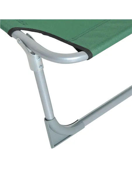 Outsunny Reclining Sun Lounger Chair Folding Camping Bed with 4-Position Adjustable Backrest, for Travel Indoor Outdoor Office F