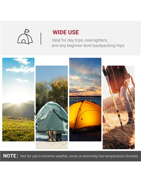 Outsunny 2-3 Person Tunnel Tent with Sewn-in Groundsheet, Air Vents, Rainfly, 2000mm Water Column, Camping Tent with 1 Bedroom, 