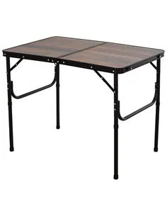 Outsunny 3ft Folding Camping Table Height Adjustable Aluminium Outdoor Garden Party Picnic BBQ Trestle Table Field Kitchen