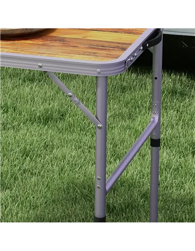 Outsunny 3ft Folding Camping Table Height Adjustable Aluminium Outdoor Garden Party Picnic BBQ Trestle Table Field Kitchen