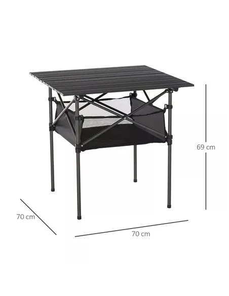 Outsunny Outdoor Folding Camping Table W/ Storage Bag, Portable for Garden Beach Picnic