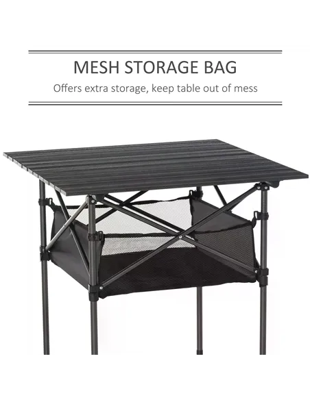 Outsunny Outdoor Folding Camping Table W/ Storage Bag, Portable for Garden Beach Picnic