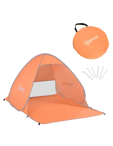 Outsunny 2 Person Pop Up UV Shelter Shade-Orange