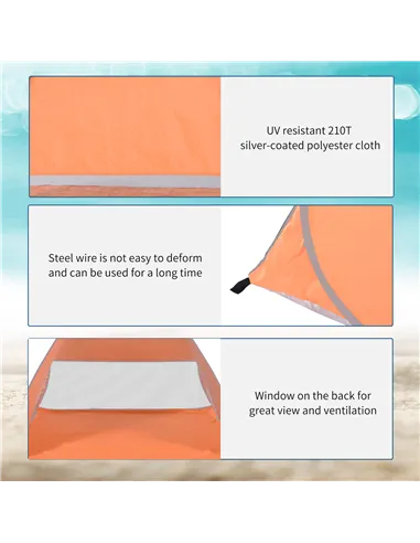 Outsunny 2 Person Pop Up UV Shelter Shade-Orange