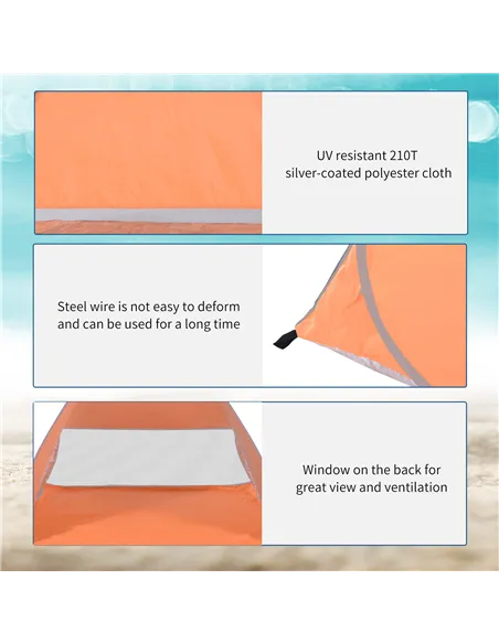 Outsunny 2 Person Pop Up UV Shelter Shade-Orange
