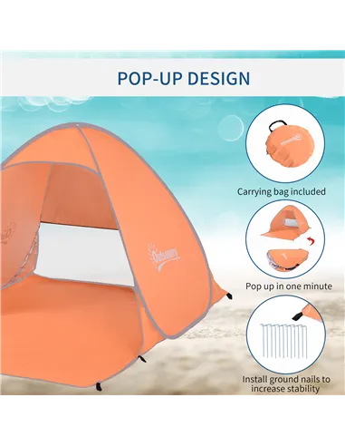 Outsunny 2 Person Pop Up UV Shelter Shade-Orange