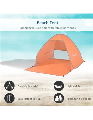 Outsunny 2 Person Pop Up UV Shelter Shade-Orange