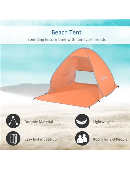 Outsunny 2 Person Pop Up UV Shelter Shade-Orange