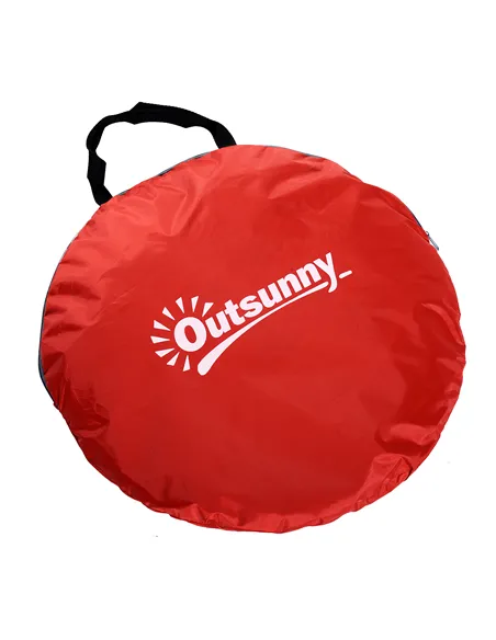 Outsunny Pop-up Portable Beach Tent-Red