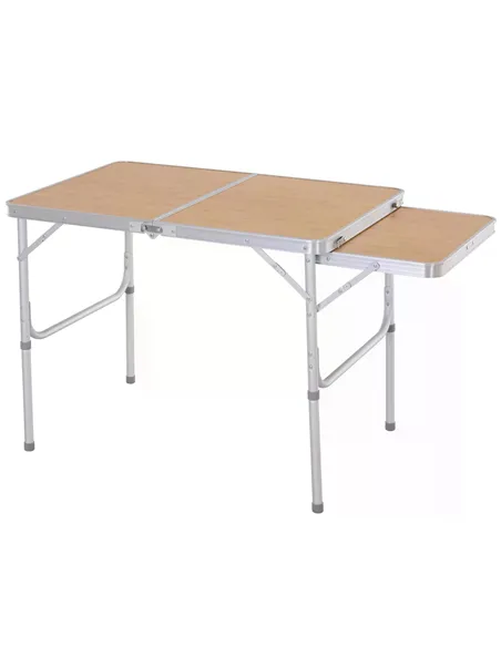 Outsunny 3ft Aluminium MDF-Top Folding Picnic Table Portable Camping Table