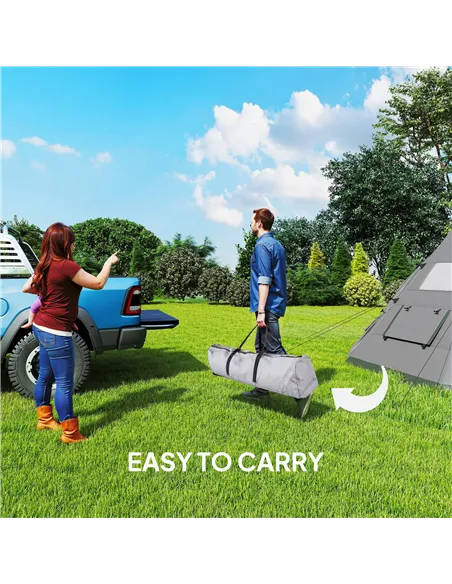 Outsunny 6 Men Tipi Tent with Carry Bag - Grey
