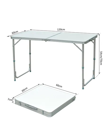 Outsunny Portable Aluminum Foldable Table