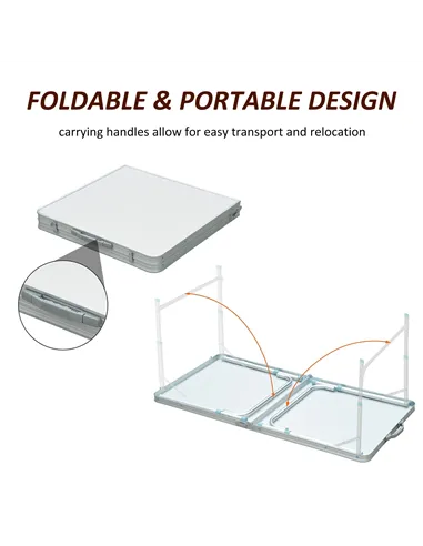 Outsunny Portable Aluminum Foldable Table