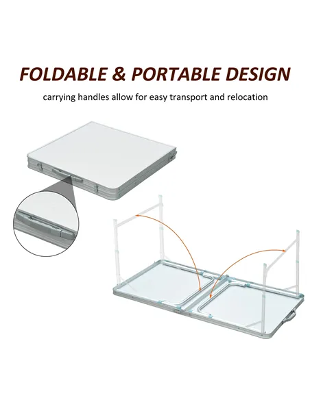 Outsunny Portable Aluminum Foldable Table