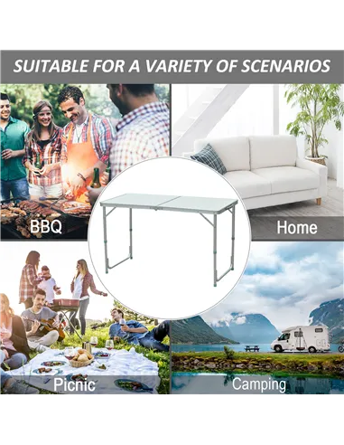 Outsunny Portable Aluminum Foldable Table