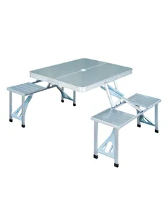 Outsunny Aluminum Portable Picnic Table Chair Set