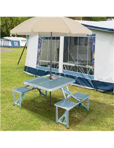 Outsunny Aluminum Portable Picnic Table Chair Set 2