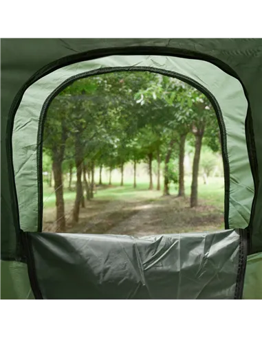 Outsunny 1 person Foldable Camping Tent w/Sleeping Bag Air Mattress Outdoor Hiking Picnic Bed cot w/Foot Pump