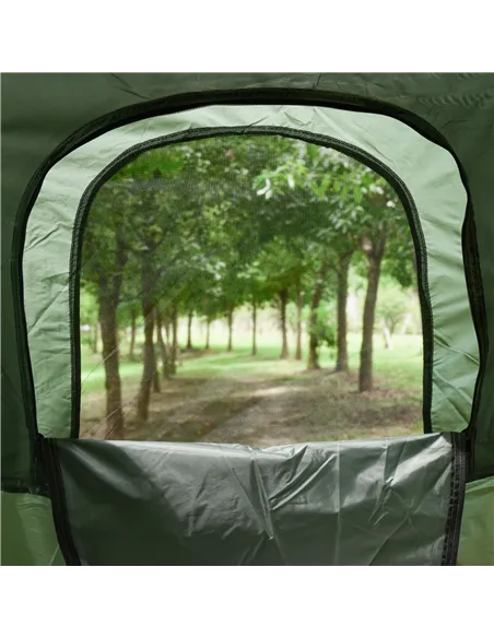 Outsunny 1 person Foldable Camping Tent w/Sleeping Bag Air Mattress Outdoor Hiking Picnic Bed cot w/Foot Pump