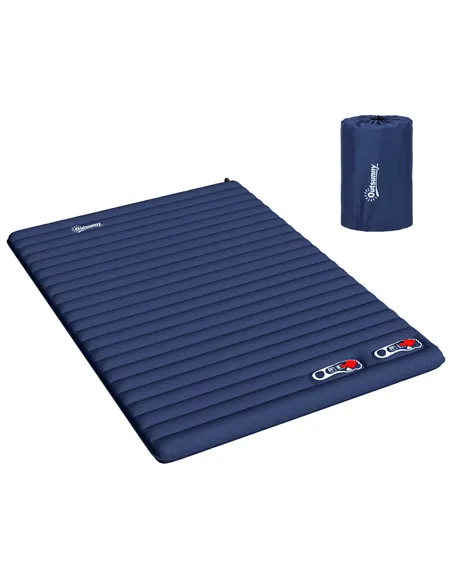 Outsunny 2 Person Camping Inflatable Mattress - Navy Blue