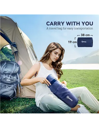 Outsunny 2 Person Camping Inflatable Mattress - Navy Blue