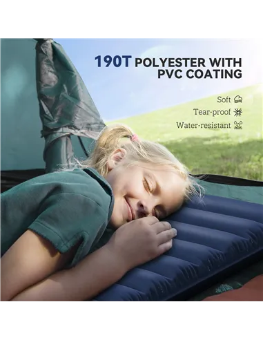 Outsunny 2 Person Camping Inflatable Mattress - Navy Blue