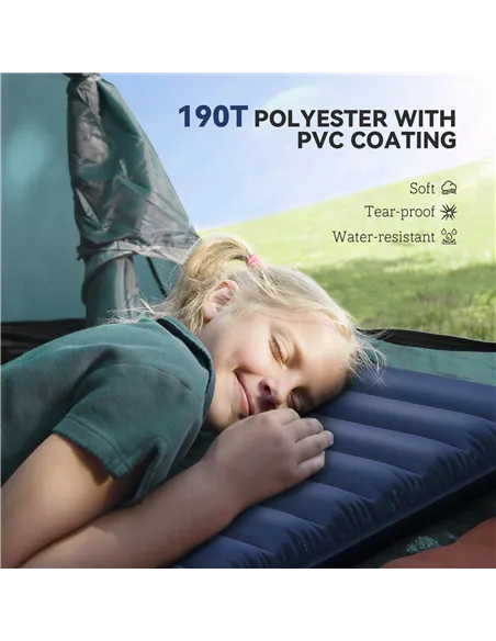 Outsunny 2 Person Camping Inflatable Mattress - Navy Blue