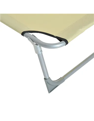 Outsunny Reclining Sun Lounger Chair Folding Camping Bed with 4-Position Adjustable Backrest, for Travel Indoor Outdoor Office F