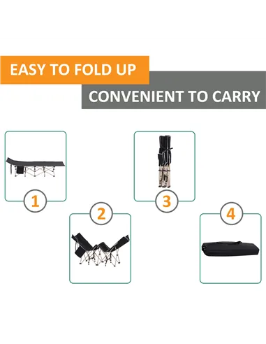 Outsunny Single Person Camping Bed Folding Cot Outdoor Patio Portable Military Sleeping Bed Travel Guest Leisure Fishing with Si