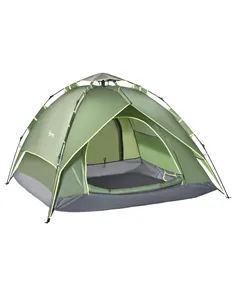 Outsunny 3 Man Camping Tent Automatic Pop Up Tent Portable Double Layer for Festival Hiking Family Travel Shelter