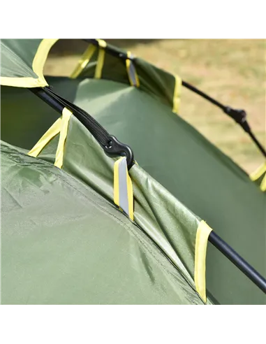 Outsunny 3 Man Camping Tent Automatic Pop Up Tent Portable Double Layer for Festival Hiking Family Travel Shelter