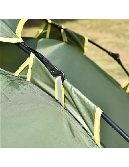 Outsunny 3 Man Camping Tent Automatic Pop Up Tent Portable Double Layer for Festival Hiking Family Travel Shelter