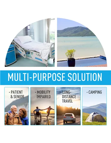 Outsunny 20L Portable Travel Mobile Toilet Outdoor Camping Handle WC with 2 Detachable Tanks & Push-button Operation, Grey