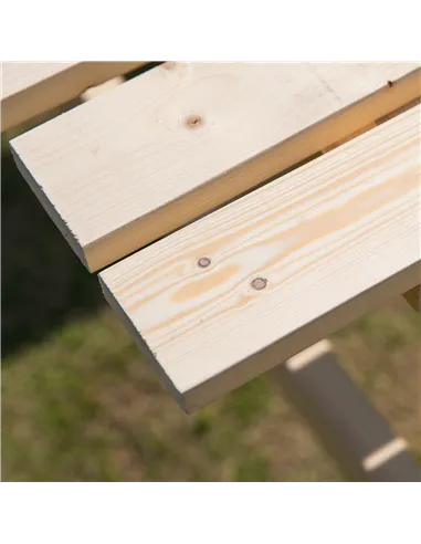 Outsunny 6 Seater Wooden Picnic Table Bench for Outdoor Garden or Patio with Parasol Cutout 150 cm Natural Wood Finish