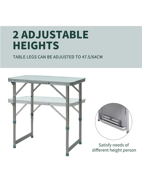 Outsunny Patio Foldable Picnic Table-Silver
