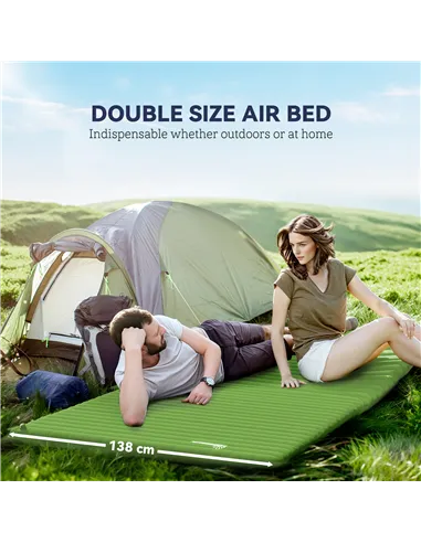 Outsunny 2 Person Camping Inflatable Mattress - Green