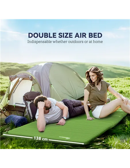 Outsunny 2 Person Camping Inflatable Mattress - Green