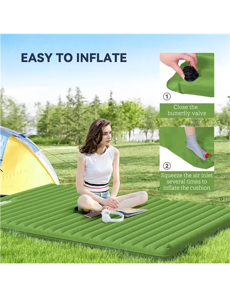 Outsunny 2 Person Camping Inflatable Mattress - Green