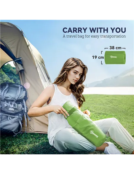 Outsunny 2 Person Camping Inflatable Mattress - Green