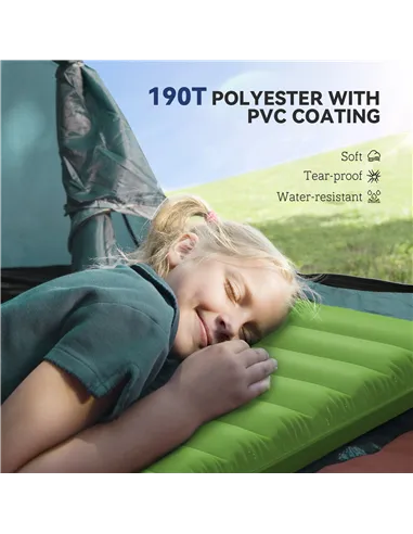 Outsunny 2 Person Camping Inflatable Mattress - Green