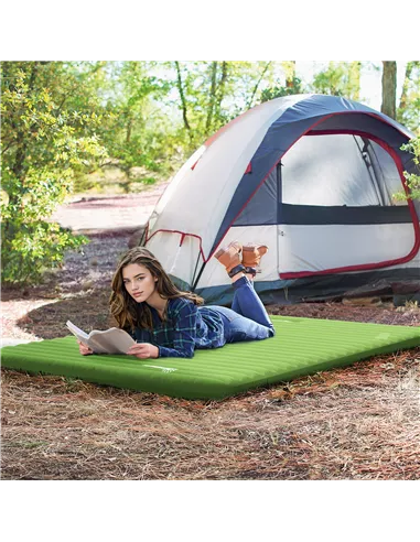 Outsunny 2 Person Camping Inflatable Mattress - Green