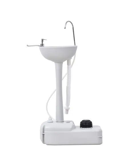 Outsunny 17L Camping Portable Handwash Sink w/ Towel Holder & Soap Dispenser Rolling Wheels Outdoor Drainage Equipment