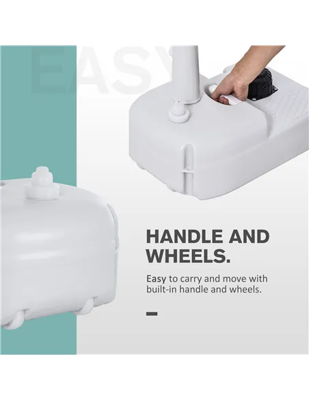 Outsunny 17L Camping Portable Handwash Sink w/ Towel Holder & Soap Dispenser Rolling Wheels Outdoor Drainage Equipment