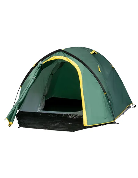 Outsunny Dome Tent for 2 Person Camping Tent with Large Windows, Waterproof Green and Yellow