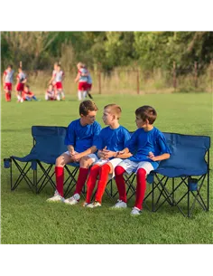 Outsunny 6 Seater Folding Camping Chair with Cup Holder & Carry Bag - Blue 2