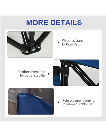 Outsunny 6 Seater Folding Camping Chair with Cup Holder & Carry Bag - Blue