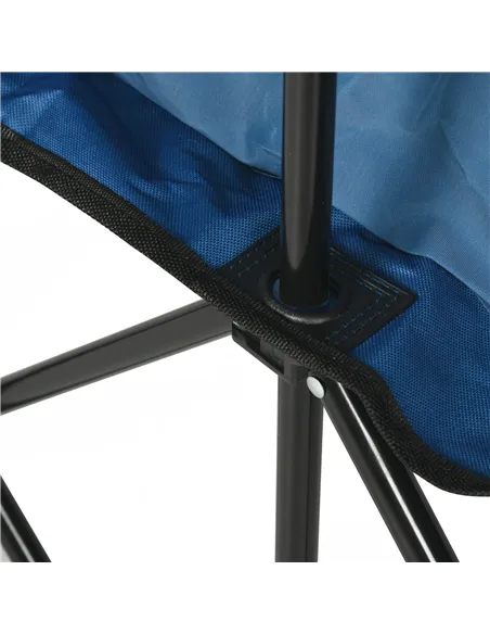 Outsunny 6 Seater Folding Camping Chair with Cup Holder & Carry Bag - Blue