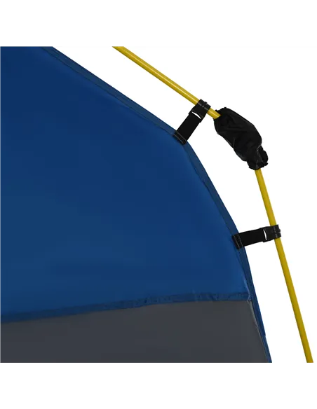 Outsunny Instant Pop Up Camping Tent, 4 Man Dome Tent with 4 Doors, Sewn-in Groundsheet, Carry Bag and Top Hook for Fishing Hiki